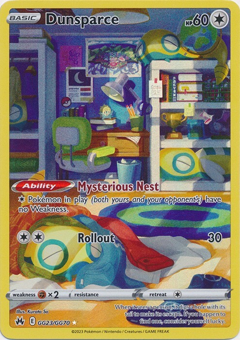 Dunsparce GG23/GG70 Holo Rare Crown Zenith Pokemon TCG