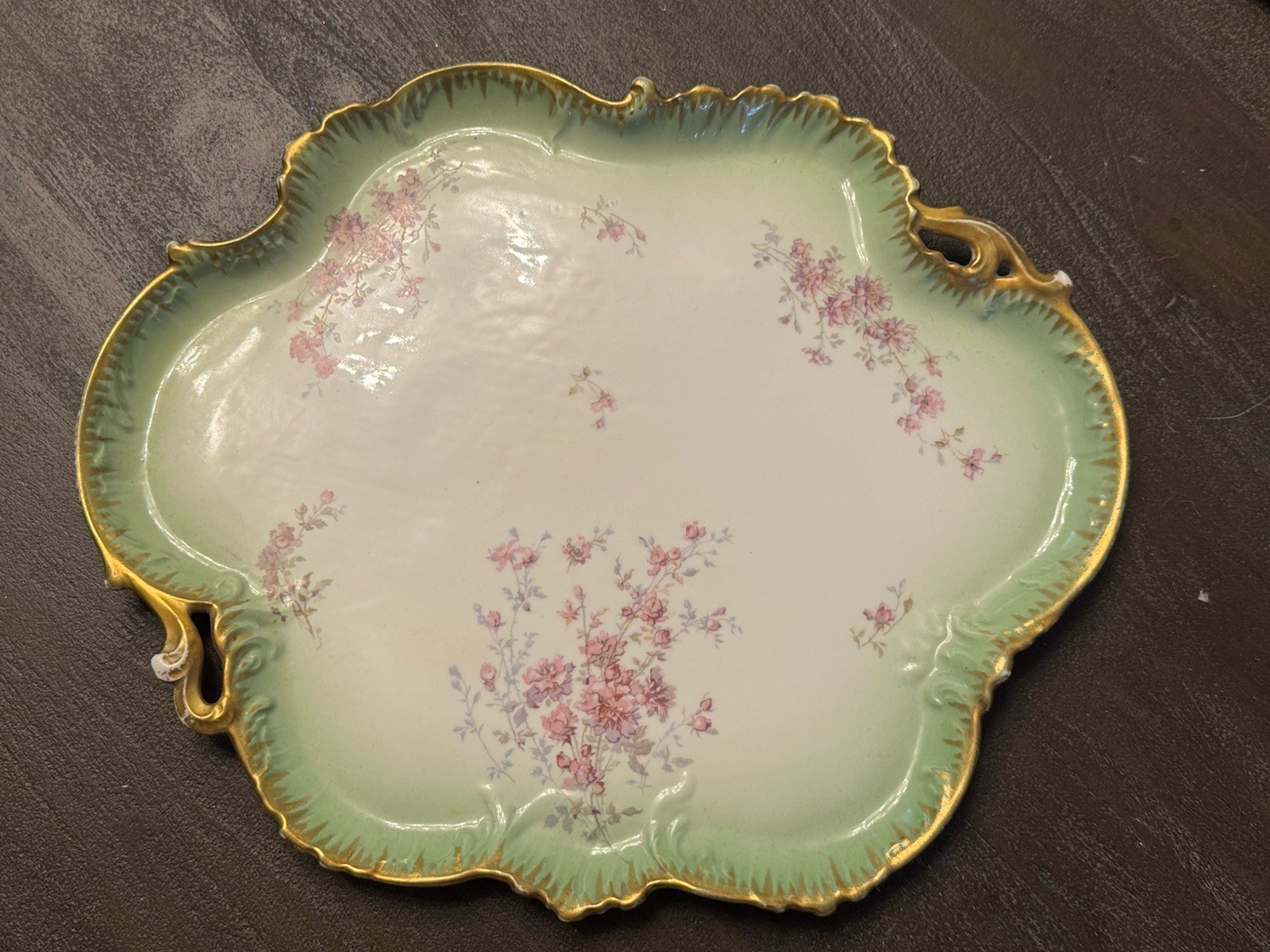 Antique Limoges  R. Delinieres & Co  D & C Tray Platter Floral Pattern