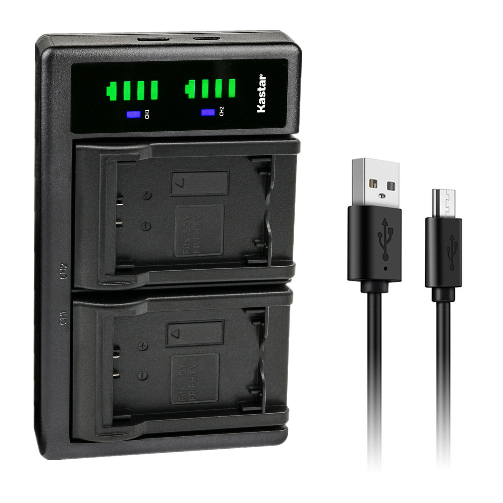 Kastar Battery Slim Charger for Sony NP-FV50 NP-FV70 NP-FV100 and Sony AC-VQH10