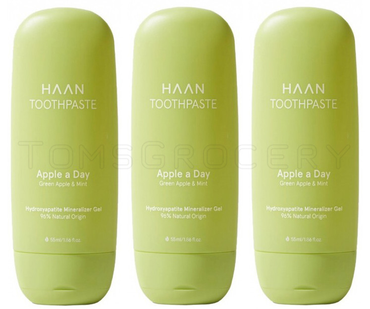 3 HAAN APPLE A DAY Green Apple & Mint Mineralizer Gel Toothpaste 55ml