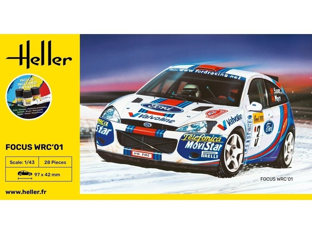Heller - Ford Focus WRC\'01 Model Set, 1/43, 56196 Heller - Ford Focus WRC\'01 Model Set, 1/43, 56196