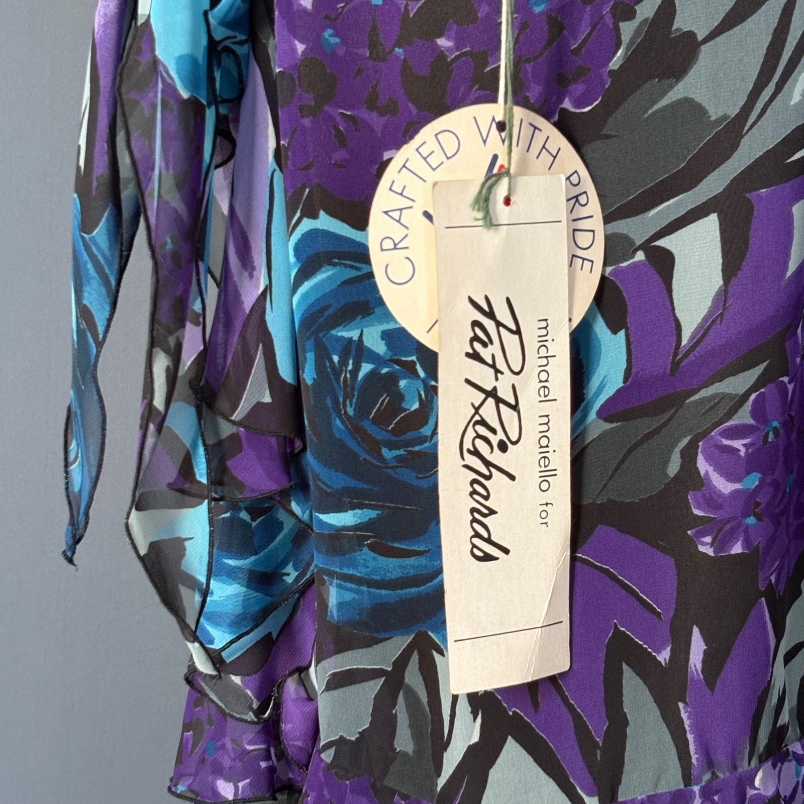 New - Vintage 1980s Michael Maiello for Pat Richards Chiffon Dress | Sz 10 | NWT
