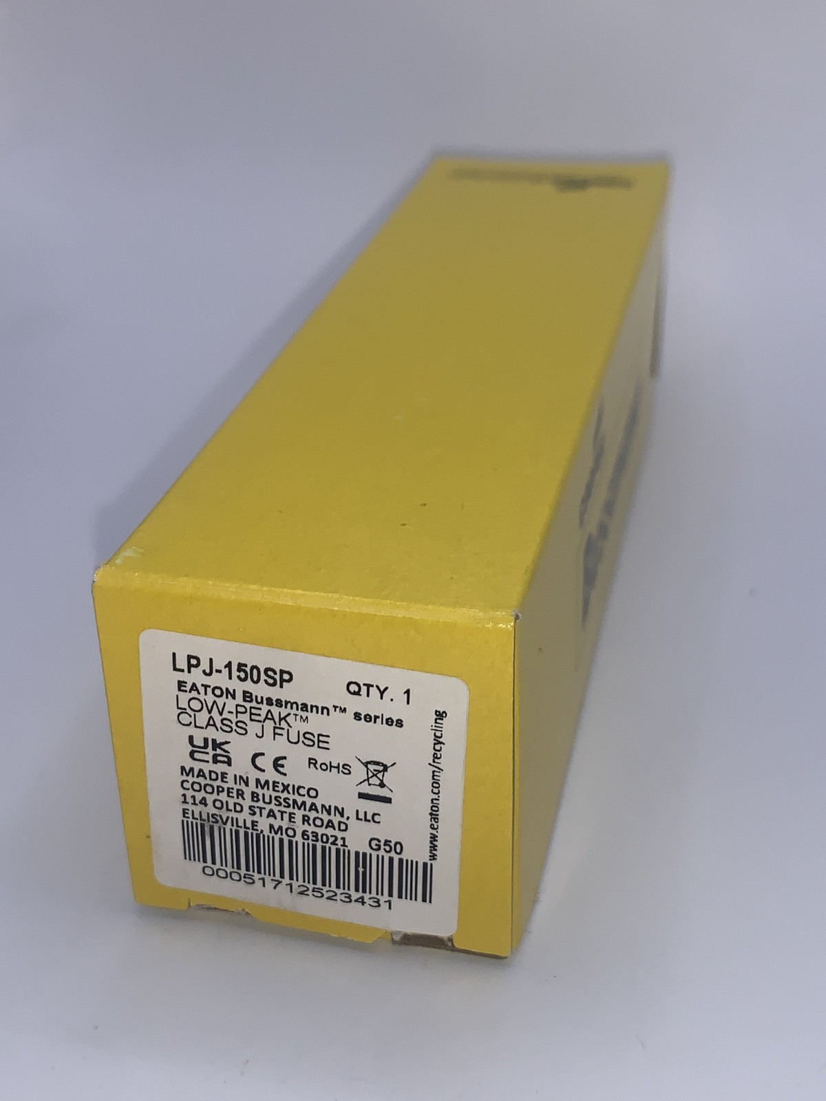Bussmann LPJ-150SP Class J Fuse, LPJ, Time-delay, Dual-element, 150A, 600Vac Bussmann LPJ-150SP Class J Fuse, LPJ, Time-delay, Dual-element, 150A, 600Vac