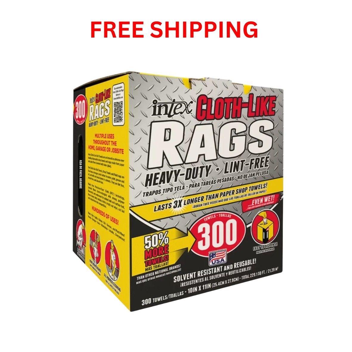 Intex Cloth-Like Rags in a Box 300 Towels, 10 Intex Cloth-Like Rags in a Box 300 Towels, 10