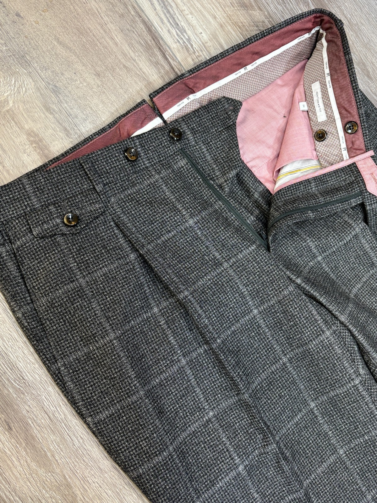 NWOT PT01 Fleece Wool Gentleman Fit Pants Size 36 waist (54 EU) PT Torino