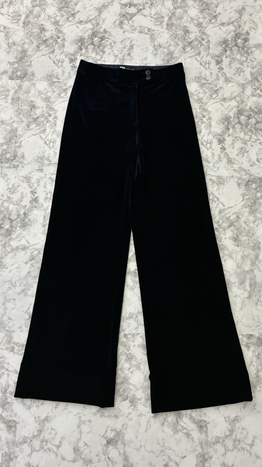 ARK Vintage Blue Velvet Wide-Leg Trousers Small ARK Vintage Blue Velvet Wide-Leg Trousers Small