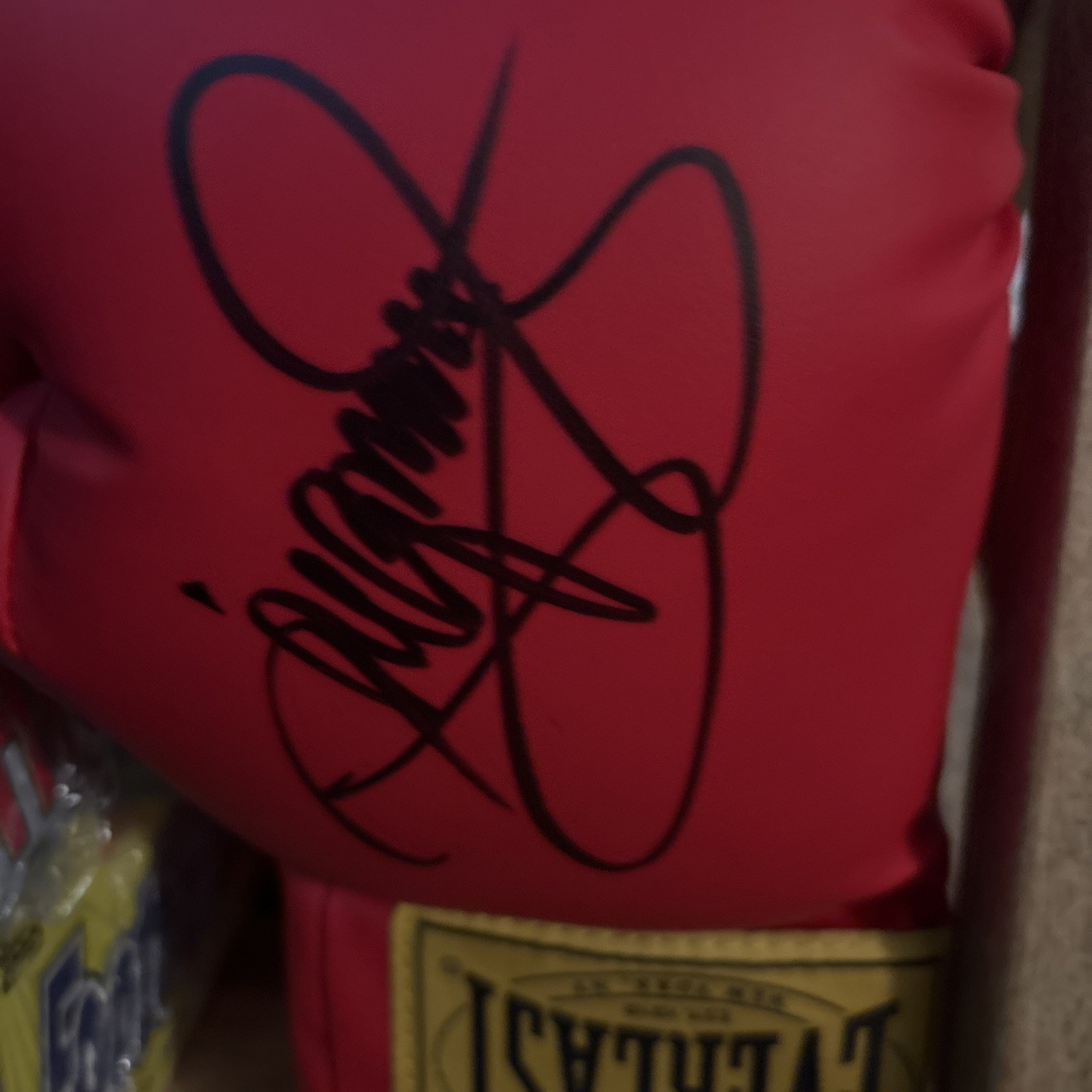 Autographed/Signed Mannny Pacquiao Pac-Man Red Everlast Boxing Glove Beckett COA