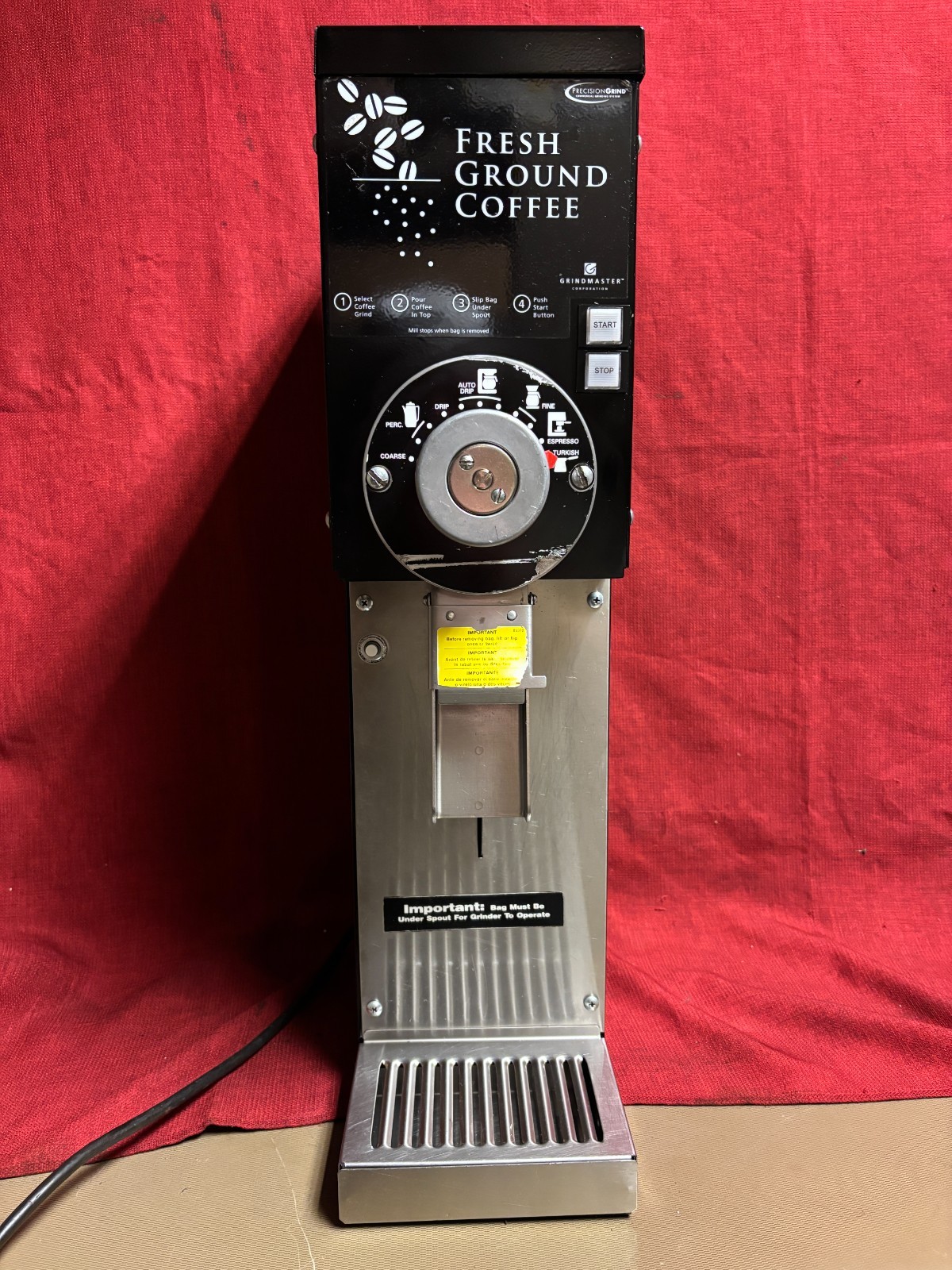 Grindmaster-Cecilware 890BS 3 lb. Hopper Heavy Duty Black Coffee Grinder 2045
