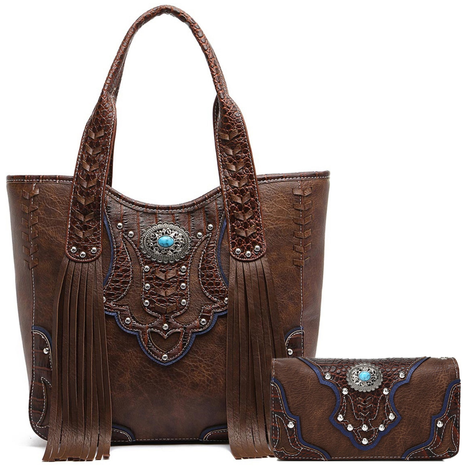 Western Purse Women Western Fringe Tote Bag Country Handbag Shoulder Bag Wallet