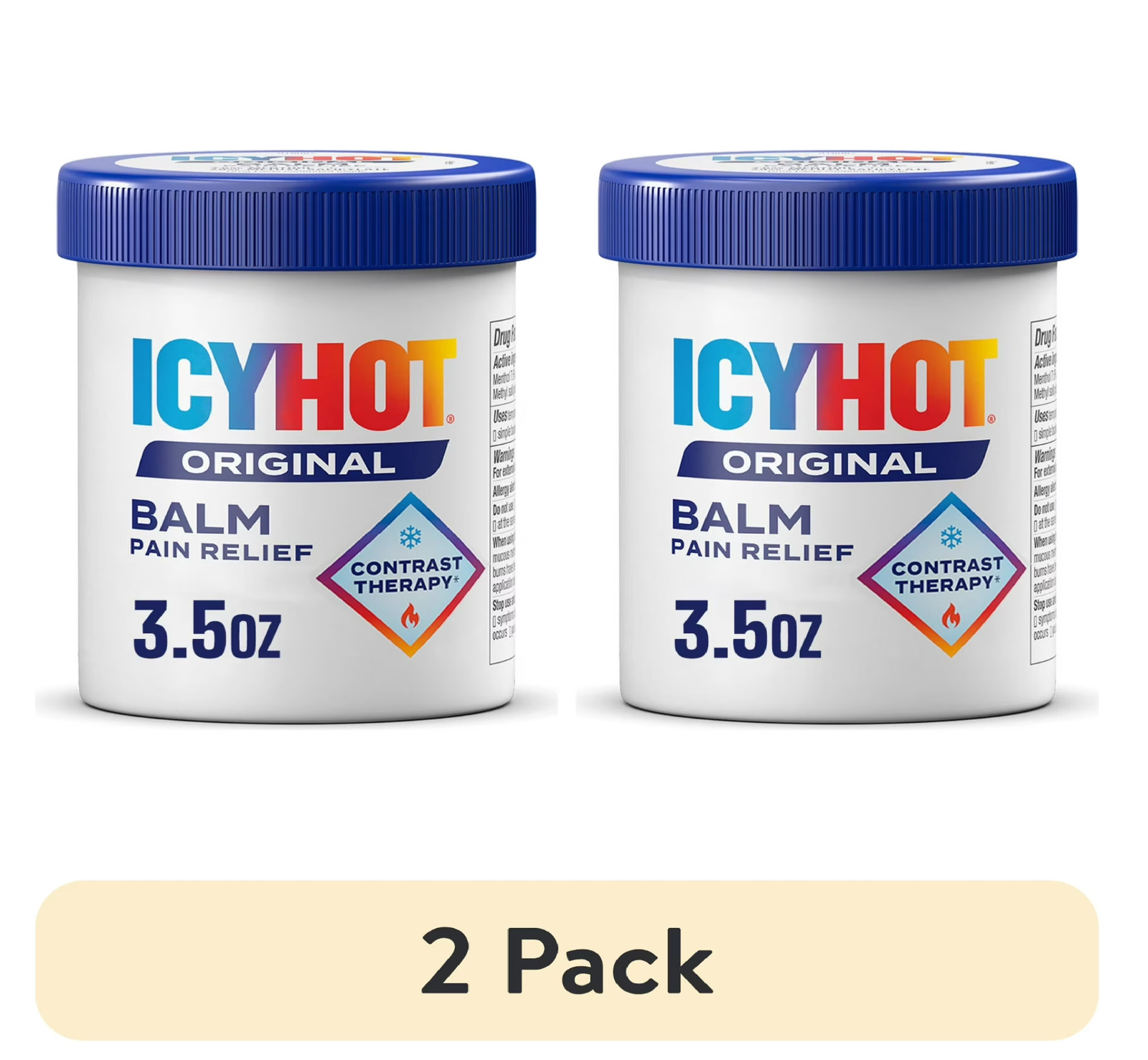 2 Pack Icy Hot Original Muscle & Joint Pain Relief Balm with Menthol 3.5oz 2 Pack Icy Hot Original Muscle & Joint Pain Relief Balm with Menthol 3.5oz