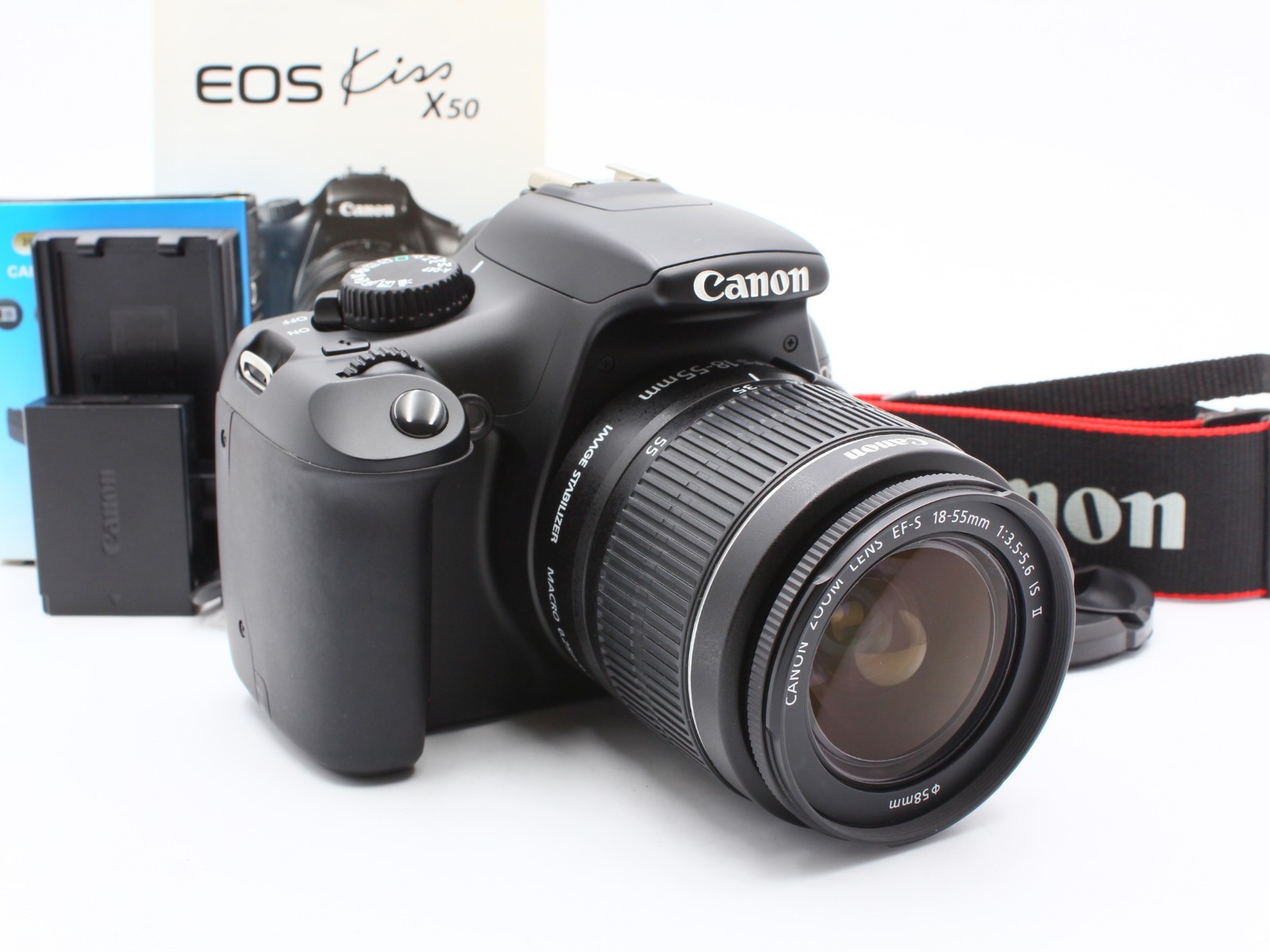【Exc+4】Canon Kiss X50 DSLR Camera EF-S 18-55mm f/3.5-5.6 IS ⅡLens from JAPAN