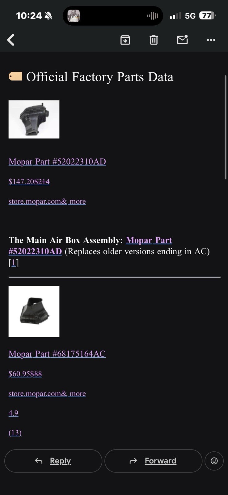 Title: OEM 2011-2023 Dodge Charger / Challenger 3.6L V6 Factory Air Intake Box