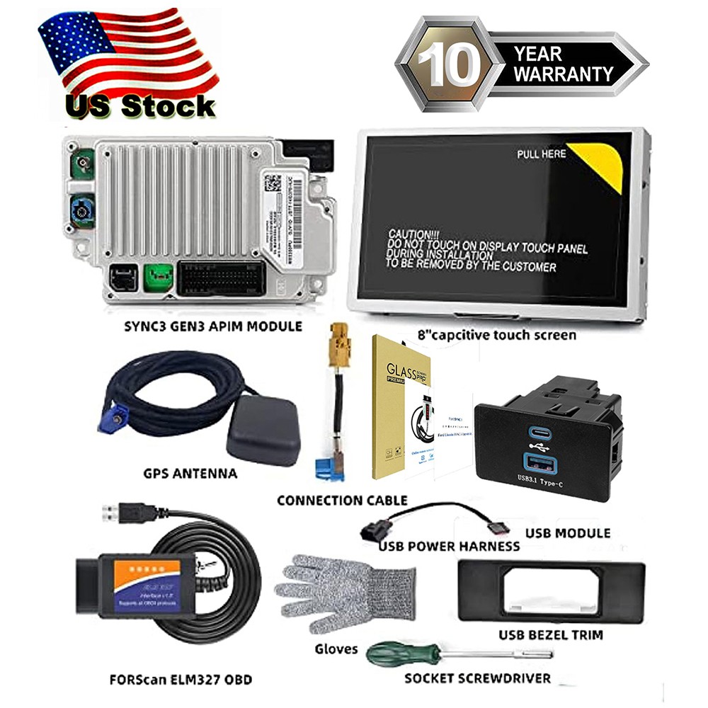 Latest SYNC 2 to SYNC 3 v3.4 Upgrade Carplay FIT For Ford sync3 Easy Fit OEM HD