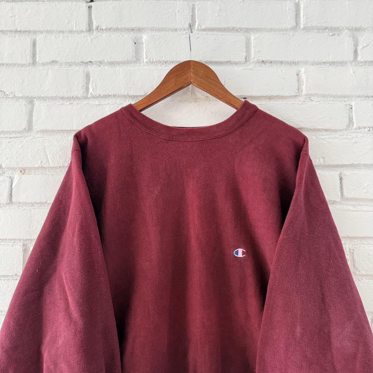 Vintage 80s Champion Reverse Weave Burgundy Crewneck Made USA Sweatshirt XL