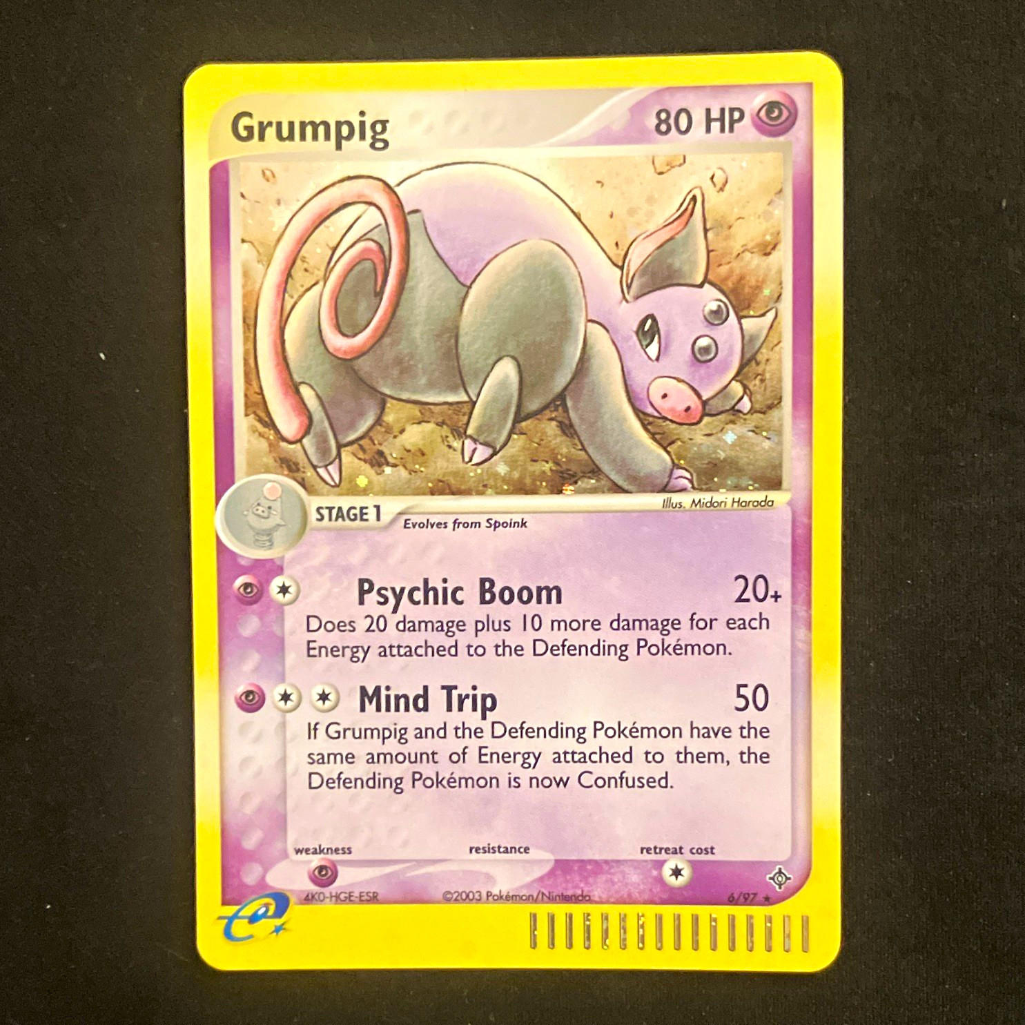 Nintendo Pokemon TCG Grumpig 6/97 EX Sandstorm EN Holo Nintendo Pokemon TCG Grumpig 6/97 EX Sandstorm EN Holo