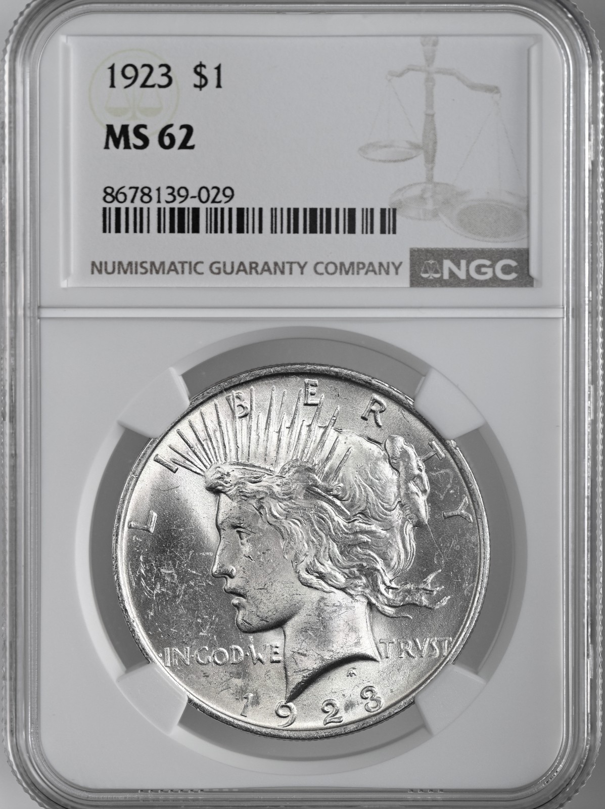 1923-P  $1 PEACE SILVER DOLLAR  \