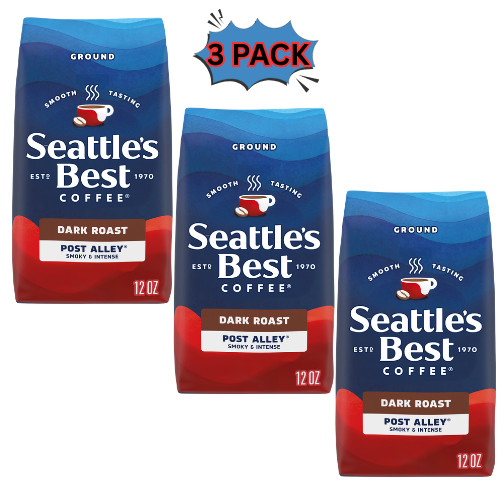Seattle s Best Post Alley Blend Dark Roast Ground Coffee 12oz Pack of 3 Seattle s Best Post Alley Blend Dark Roast Ground Coffee 12oz Pack of 3