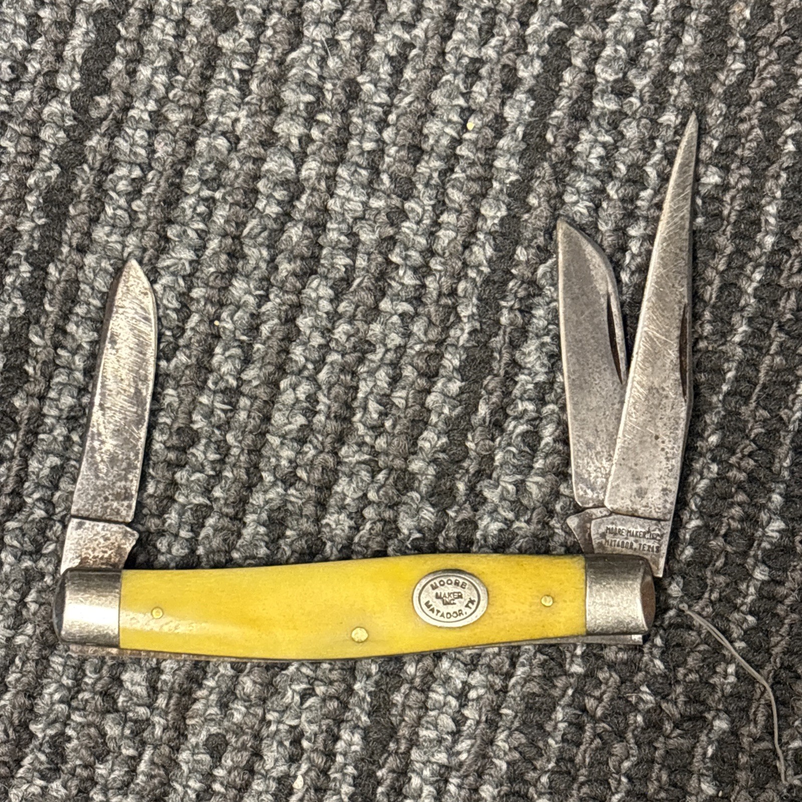 Moore Maker USA 5301 Stockman Knife Yellow Bone Handle, Matador Texas 1994 Moore Maker USA 5301 Stockman Knife Yellow Bone Handle, Matador Texas 1994