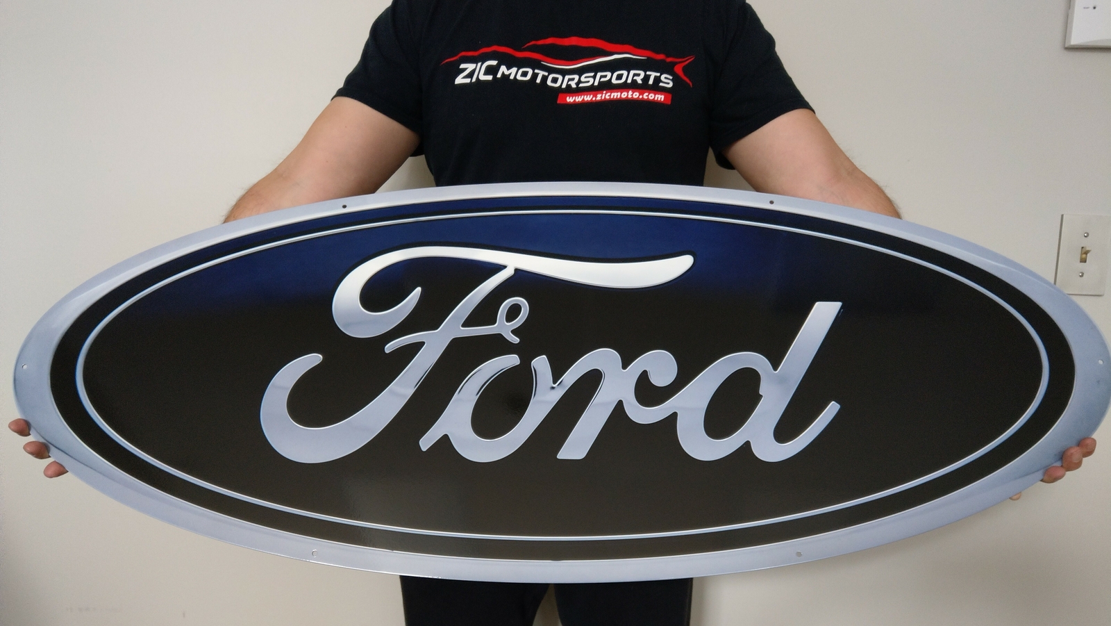Ford Blue Oval Emblem Heavy Duty Steel Metal Sign - Ford Licensed (Super Size)