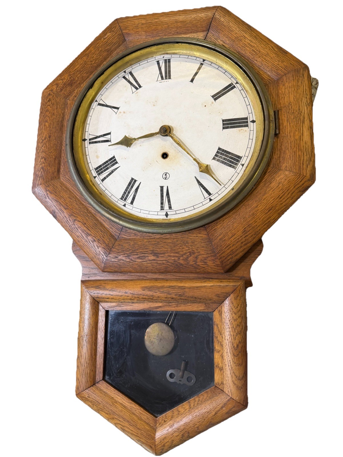 Antique Early W.M.L. Gilbert Keyhole Regulator Wall Clock - Not Working Antique Early W.M.L. Gilbert Keyhole Regulator Wall Clock - Not Working