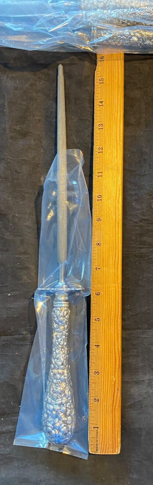 STIEFF ROSE STERLING SILVER ROAST HONE  1914 ERA LARGER THAN ROAST SUPER SHAPE