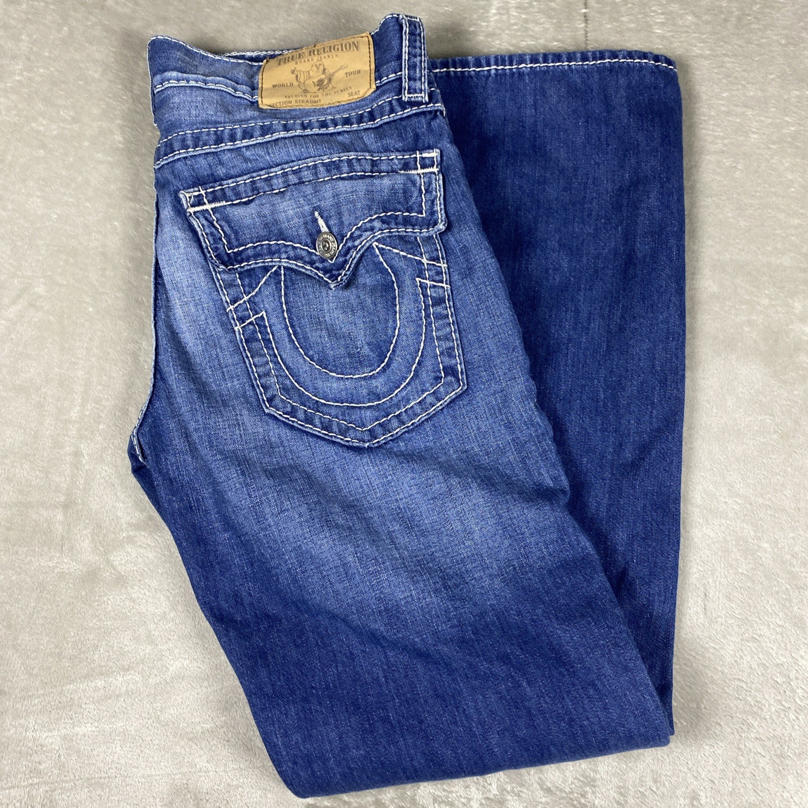 Vintage True Religion Blue Jeans 34 x 32 Men’s Big T Y2K Relaxed Flap Pocket Vintage True Religion Blue Jeans 34 x 32 Men’s Big T Y2K Relaxed Flap Pocket
