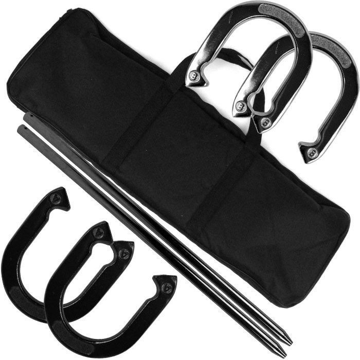 Professional Horseshoe Set with Case 4 Shoes 2 Poles Outdoor Backyard Game Professional Horseshoe Set with Case 4 Shoes 2 Poles Outdoor Backyard Game