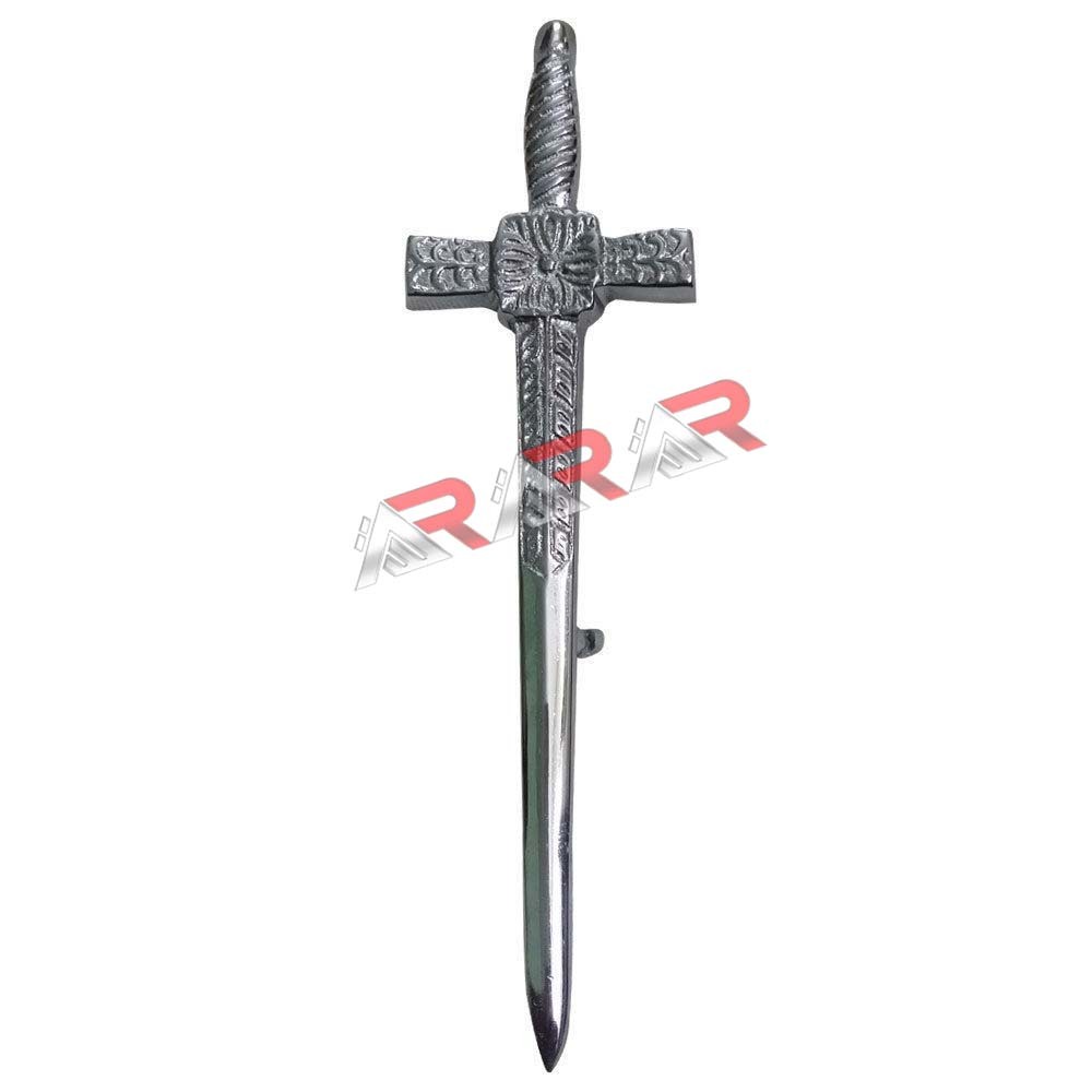 AAR Celtic Sword Board Kilt Pin Chrome Finish 4.5\