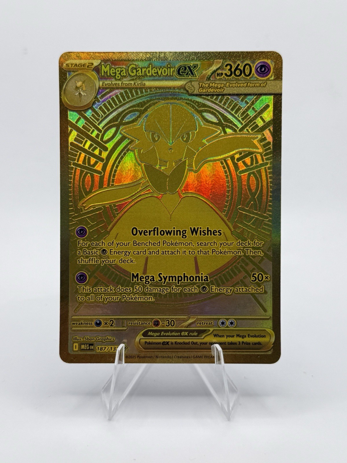 Pokémon TCG Mega Gardevoir EX Holo Gold Card 187/132 Read Description NM OFFERS