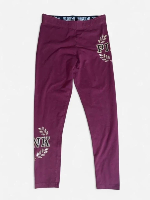 PINK Victoria’s Secret Sequin Logo Leggings - L Victoria’s Secret PINK burgundy PINK Victoria’s Secret Sequin Logo Leggings - L Victoria’s Secret PINK burgundy