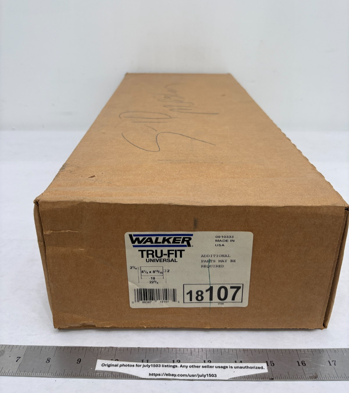 NEW Walker Tru-Fit Universal Exhaust Muffler - 18107 - Made in USA, Sealed Box