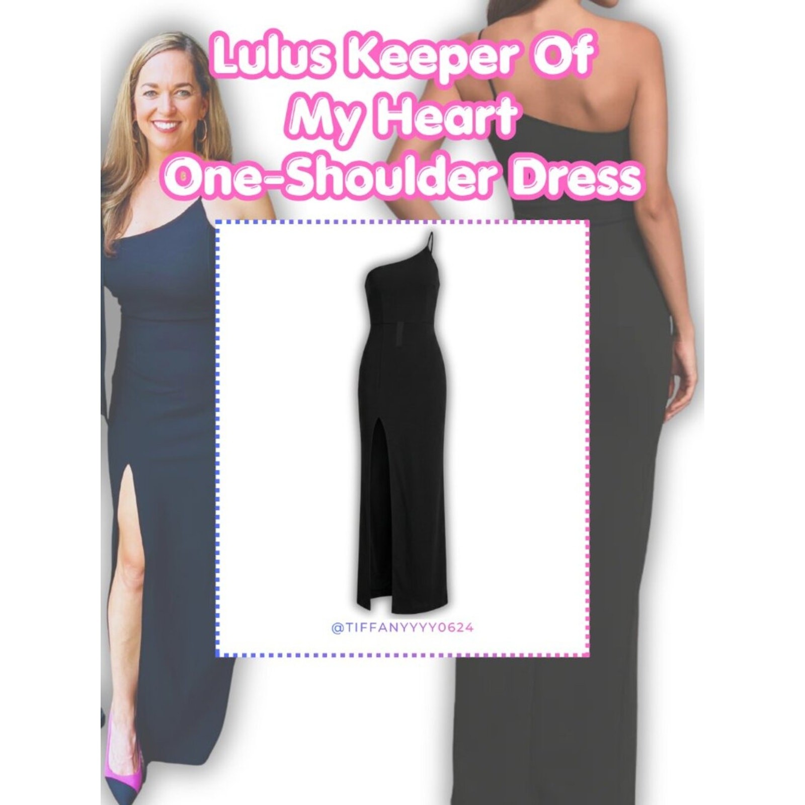 💃🏽 Lulus Keeper Of My Heart Black One-shoulder Maxi Dress・Size M