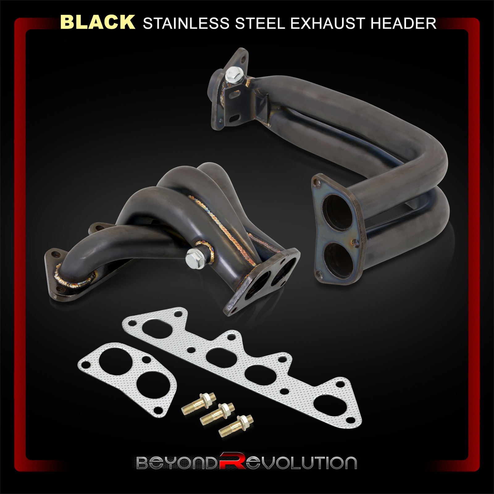 For 1994-1997 Accord 2.2 F22B F23A Black Stainless Steel Exhaust Header Manifold