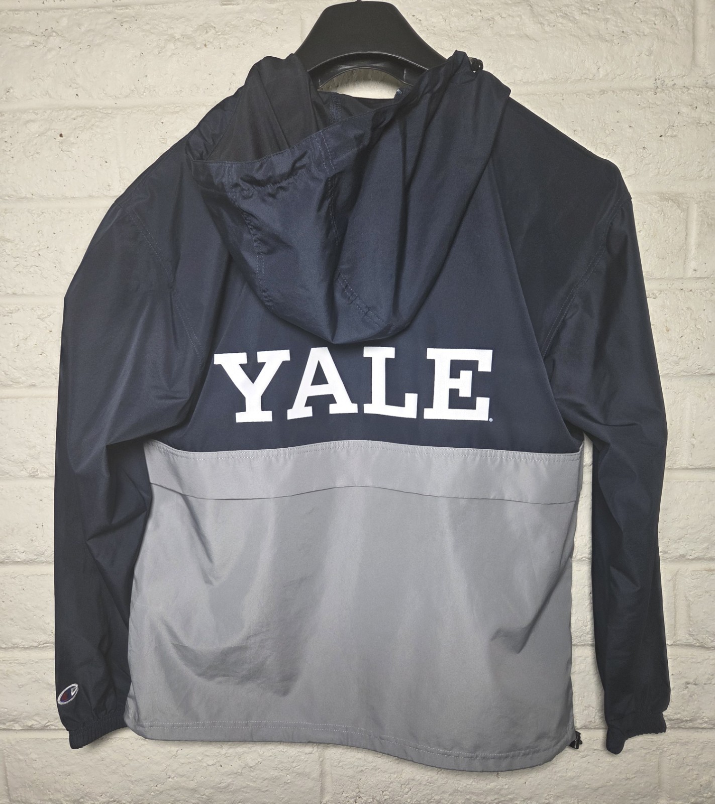 Champion Yale Bulldogs Windbreaker Jacket Mens Medium Half Zip Anorak Hoodie