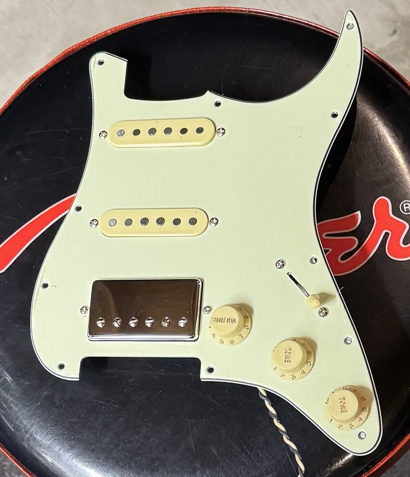SH GuitarWorks Custom HSS Loaded 3 Ply NEW Pickguard Mint Green USA Electronics