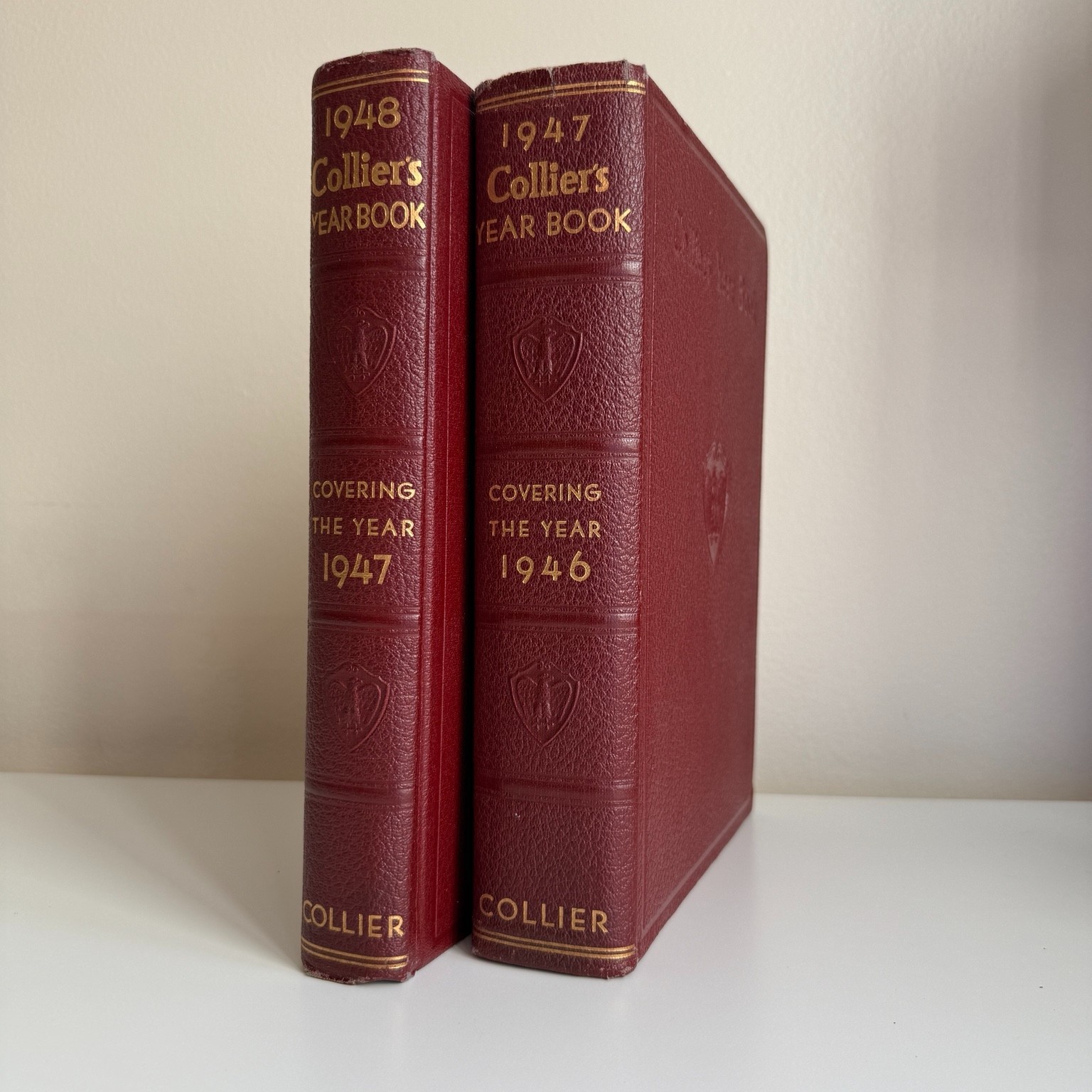 1947 1948 Collier's Year Books Post-WWII Nuremberg History Illustrated 2 Vol Set