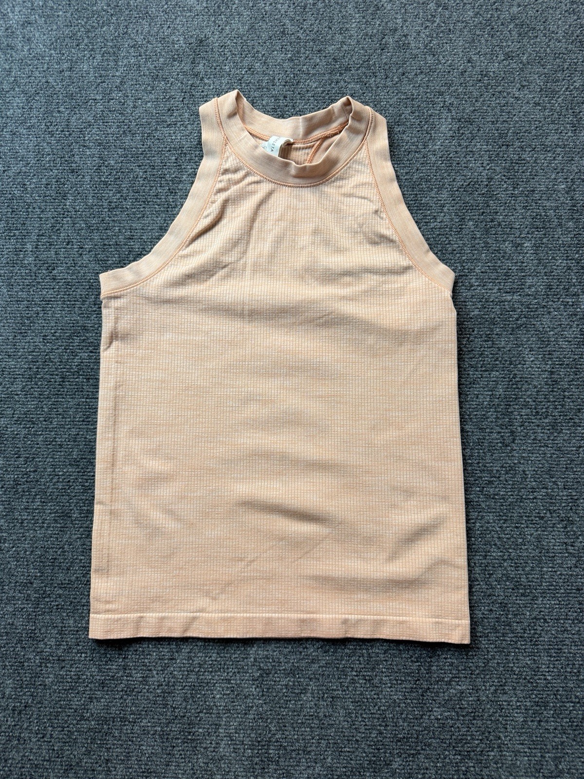 Athleta Women’s Size M Peach Orange Ribbed High Neck Racerback Tank Top