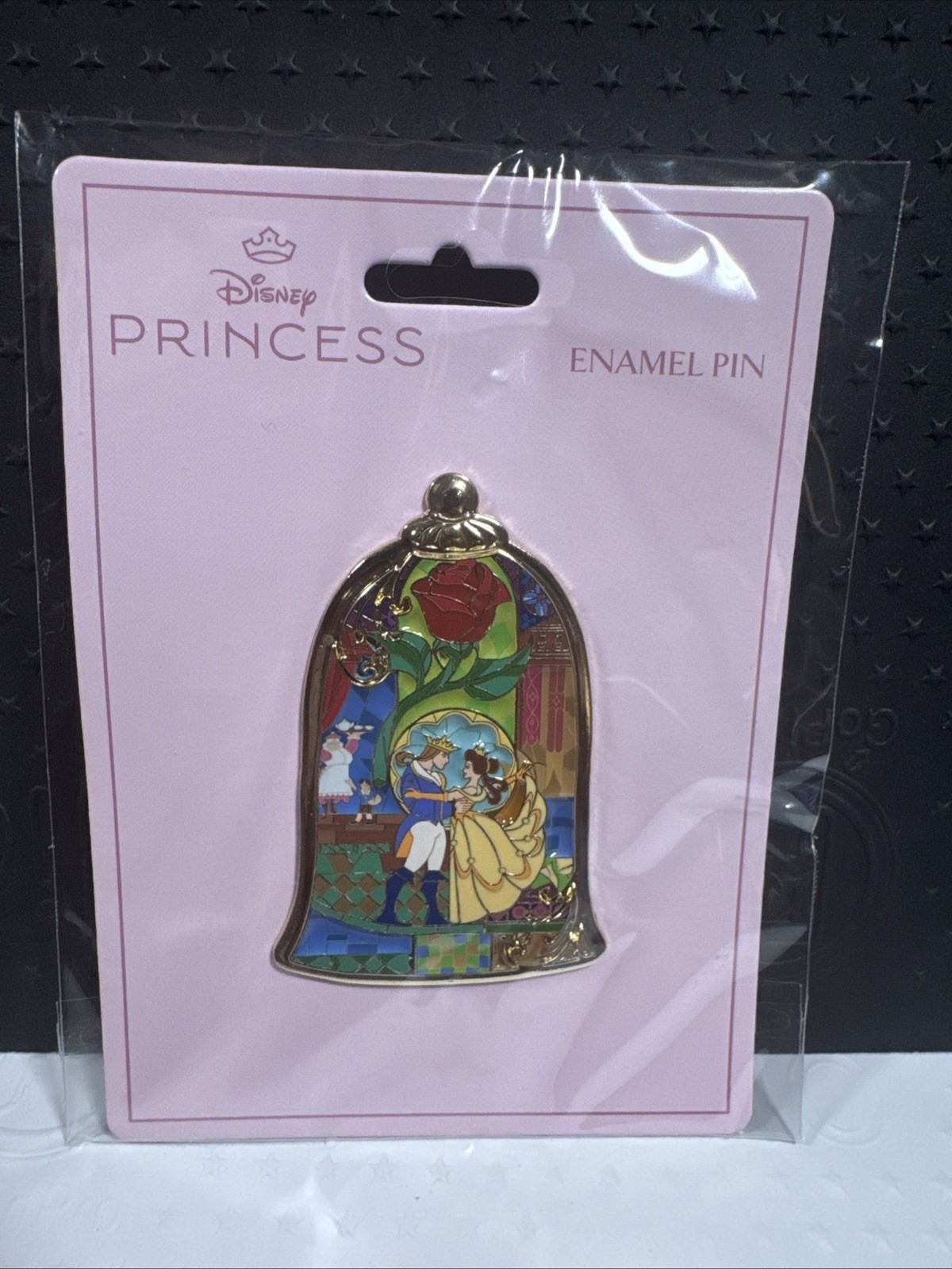 Pink à la Mode - Beauty & the Beast Stained Glass Cloche Jumbo Disney Pin - 2026