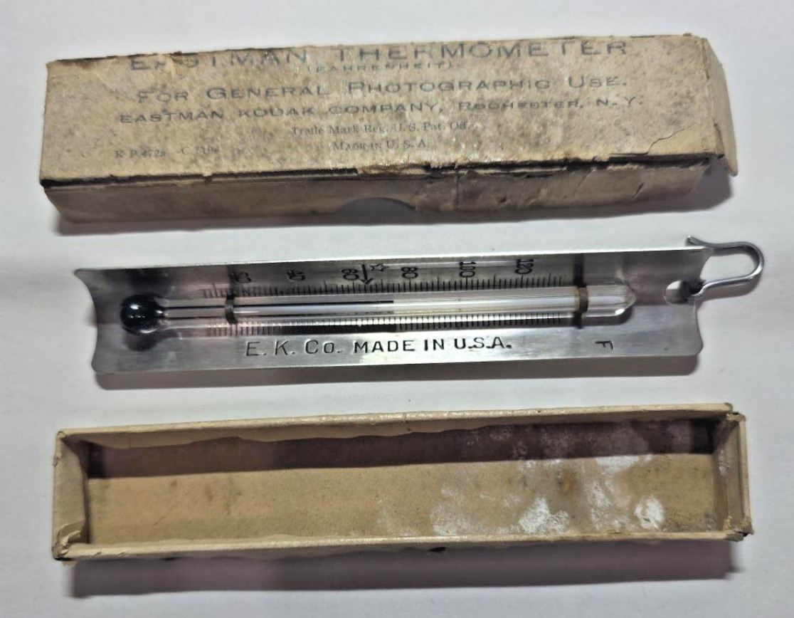 Antique Eastman Kodak Photographic Thermometer E.K. Co USA Original Box Tested Antique Eastman Kodak Photographic Thermometer E.K. Co USA Original Box Tested