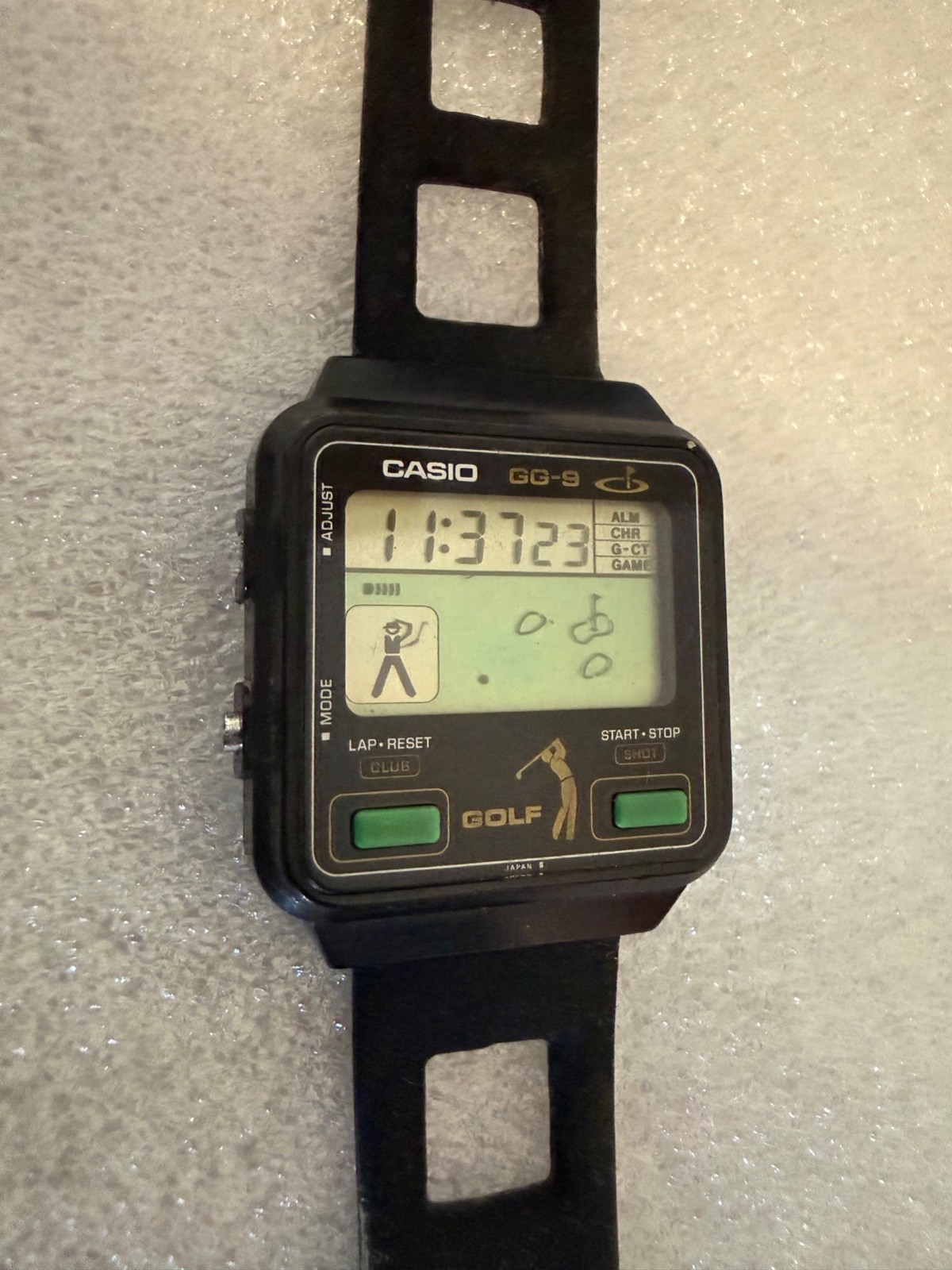 Vintage Casio GG-9 Golf Digital Watch 1984 Ultra Rare 100% Working, Orig., strap