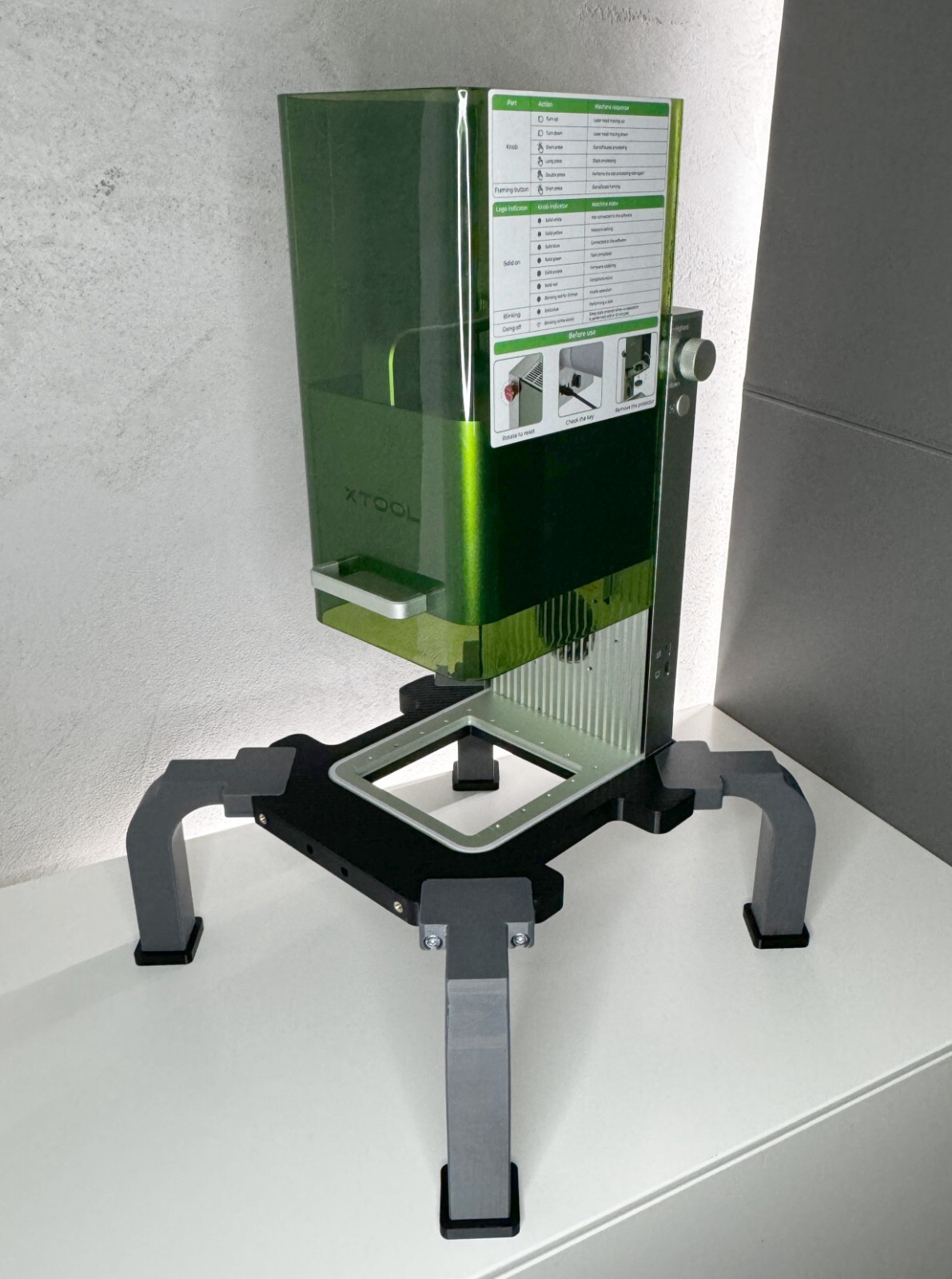 Xtool F1 Riser XL, Xtool F1 Riser XL, with optional accessories