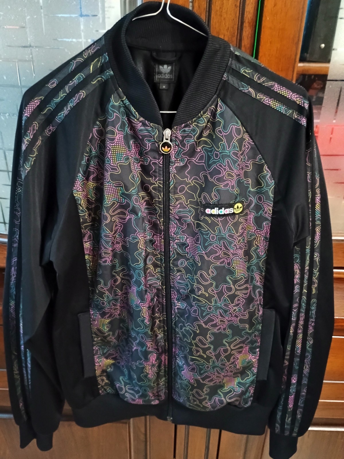 Rare Vintage Adidas Originals 2007 Neon Camo Track Jacket - Unisex Size M / L 