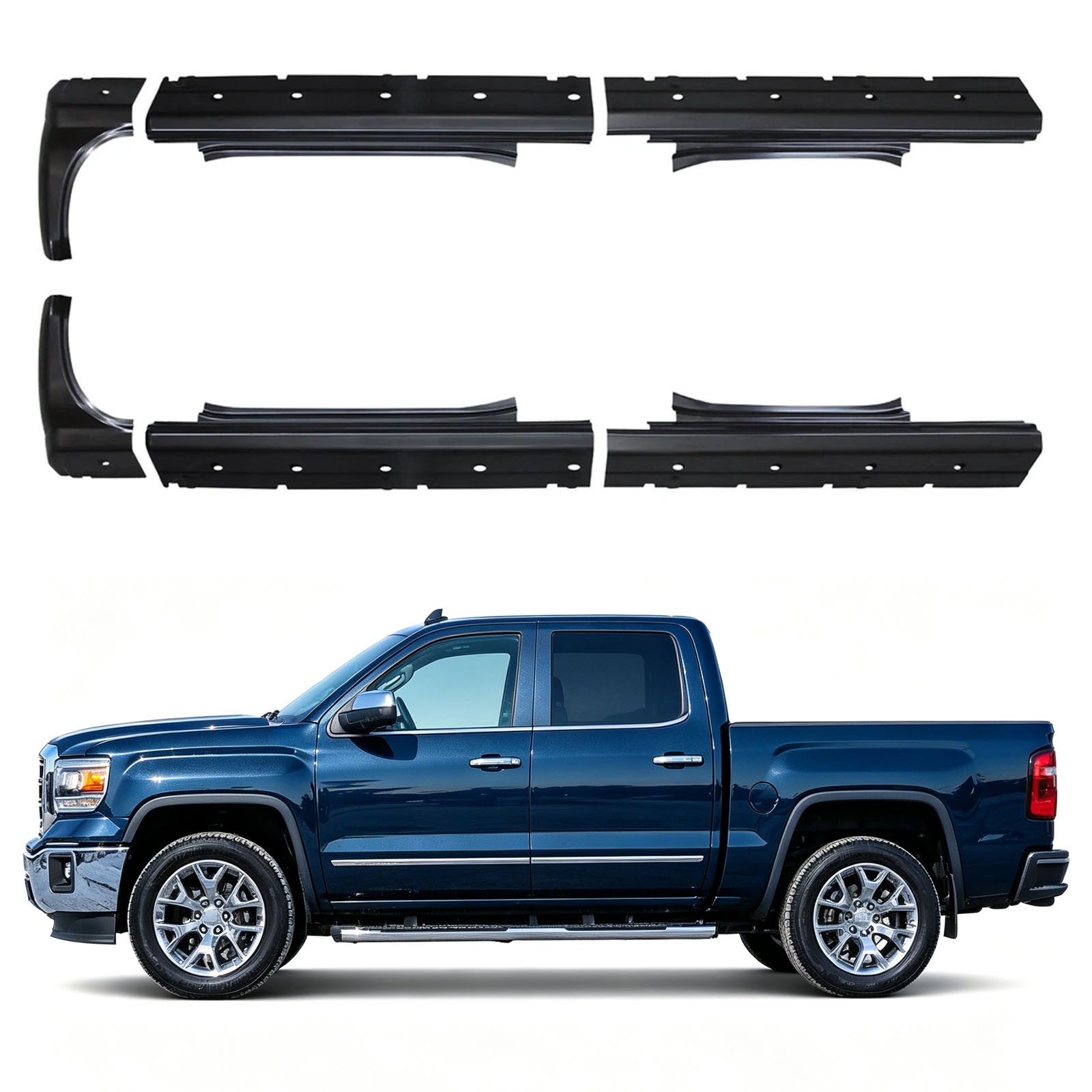 For Chevrolet Silverado 2014-2018 Crew Cab Rocker panel and Cab corner Kit