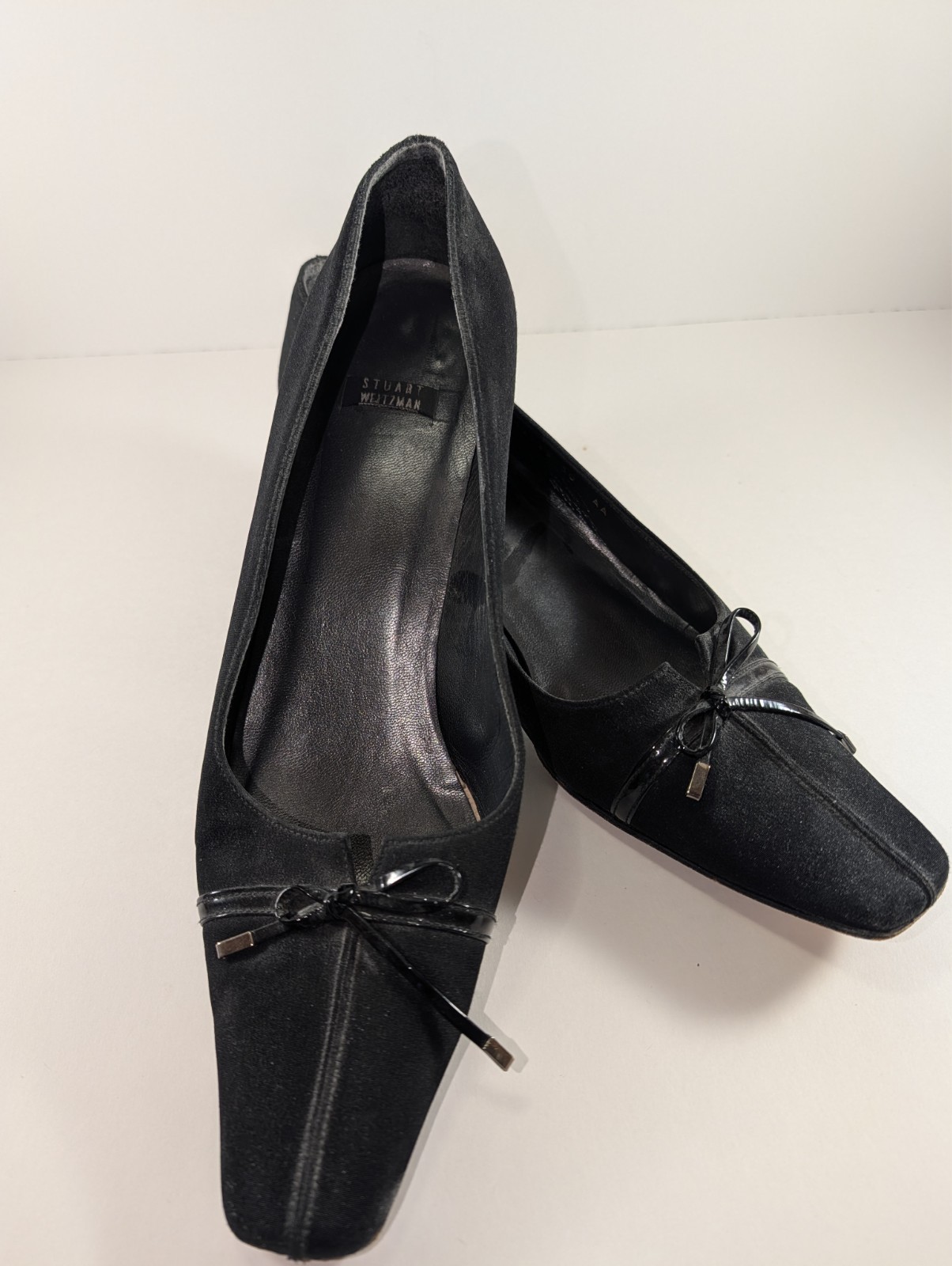 Vintage Stuart Weitzman Black Suede Shoes Sz 10 AA
