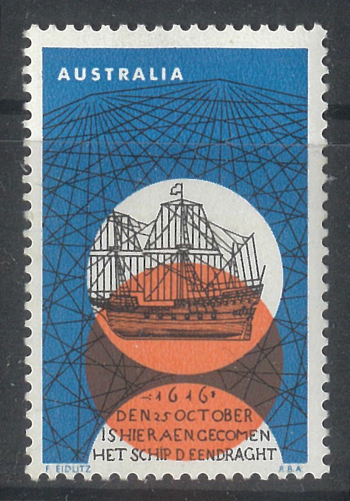 Australia 1966 4c Stamp Dirk Hartog with Variety \