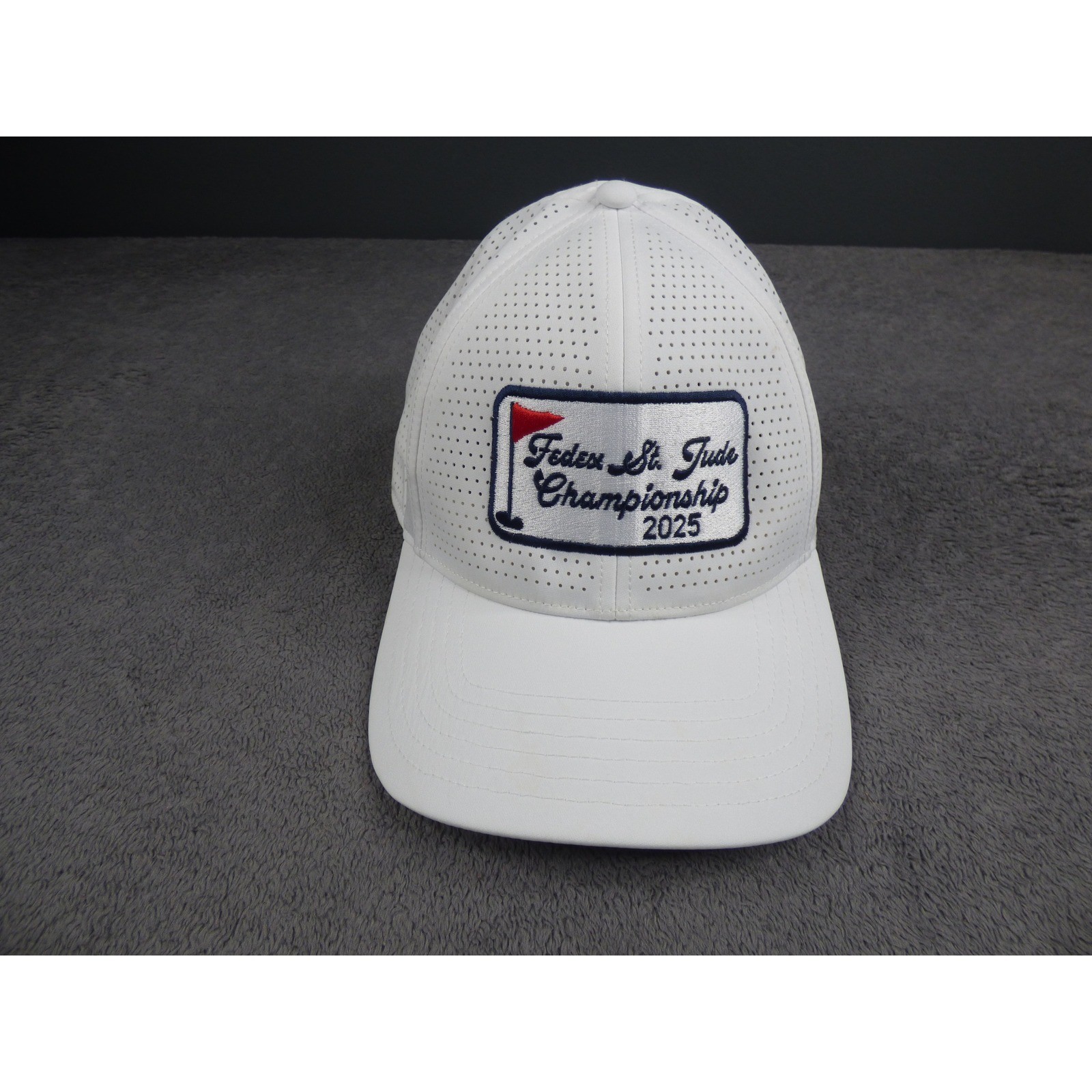 FedEx St Jude Championship 2025 Golf Hat White Perforated Adjustable Cap PGA