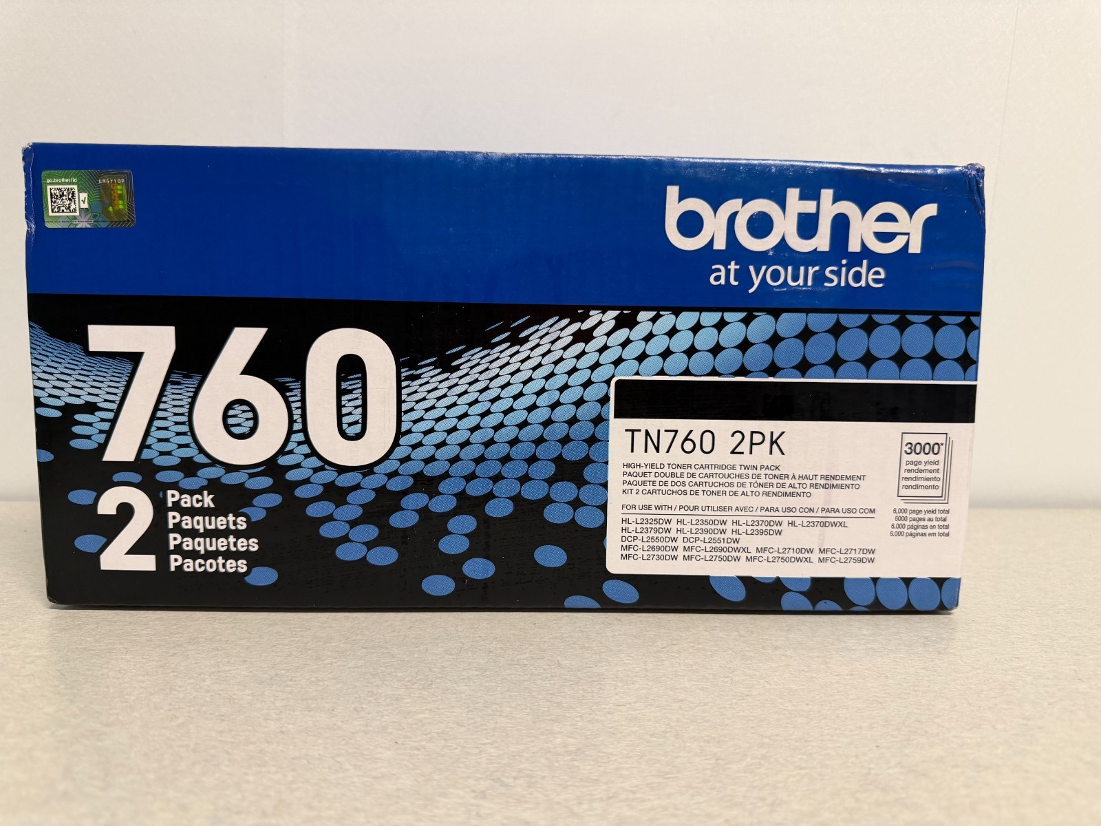 Brother TN760 2PK Genuine OEM High Yield Black Toner Cartridges NEW Brother TN760 2PK Genuine OEM High Yield Black Toner Cartridges NEW