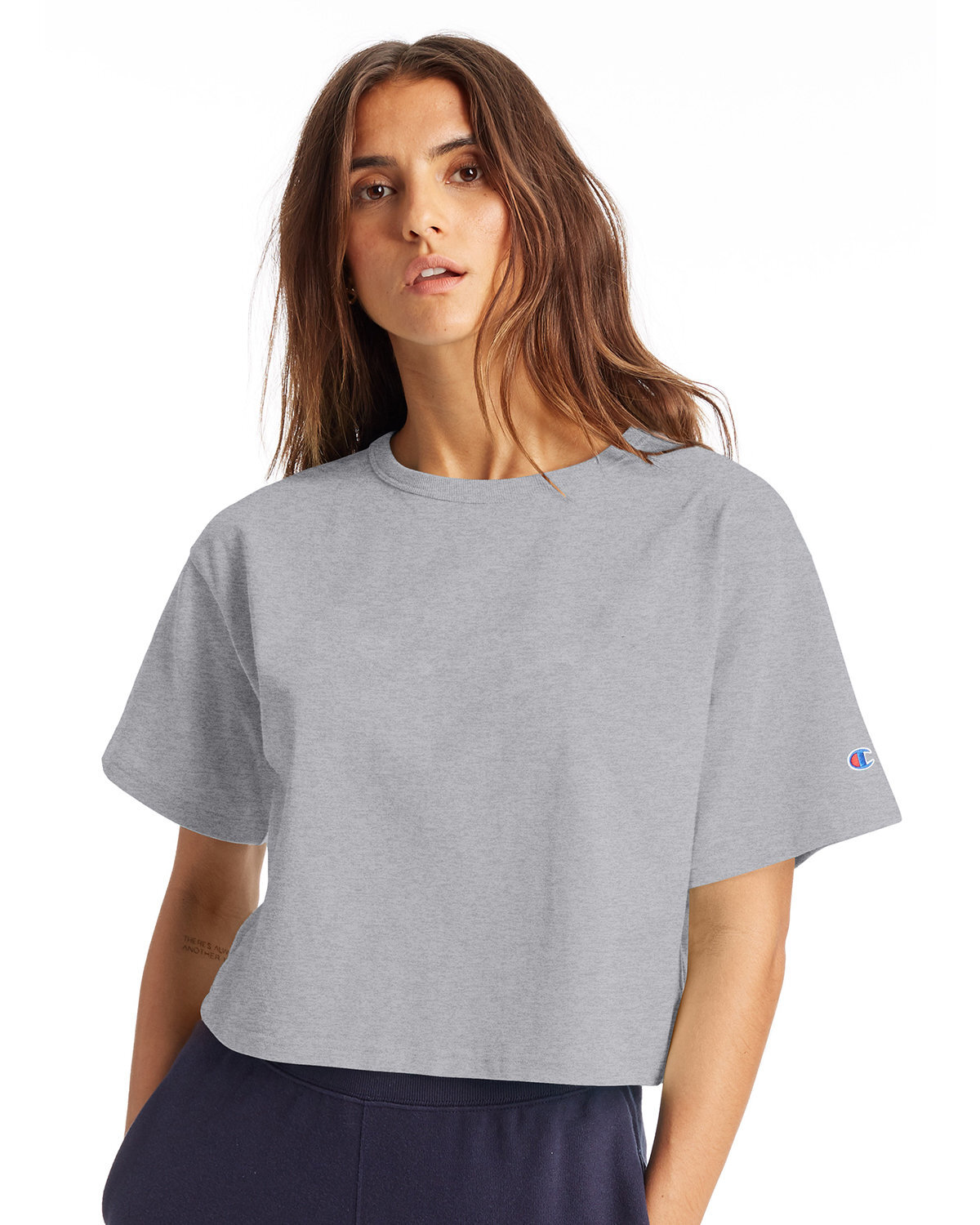 Champion Ladies Cropped Heritage Stylish T Shirt Casual Plain T-Shirt - T453W Champion Ladies Cropped Heritage Stylish T Shirt Casual Plain T-Shirt - T453W