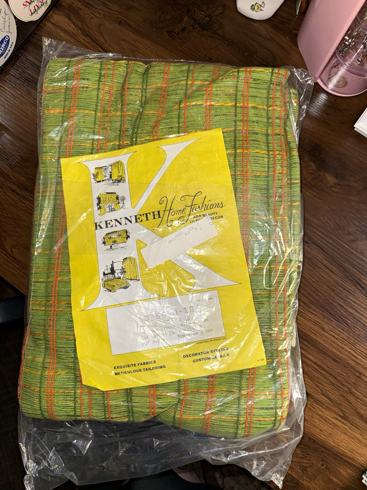 VTG Kenneth Home Fashions MCM Curtain Panel High Sierra Avocado Orange NOS 48x84 VTG Kenneth Home Fashions MCM Curtain Panel High Sierra Avocado Orange NOS 48x84