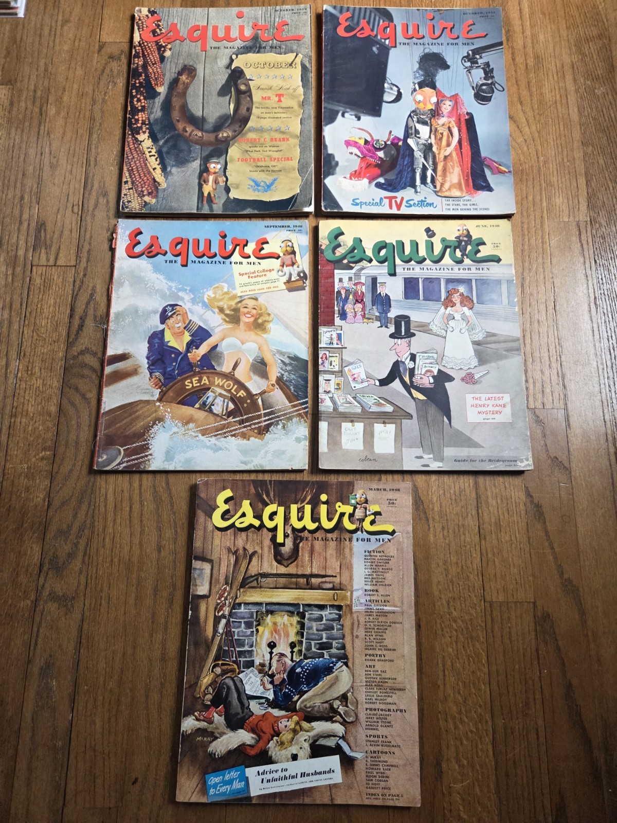 1940\'s 50\'s Esquire Magazine Lot Orig With Centerfolds
